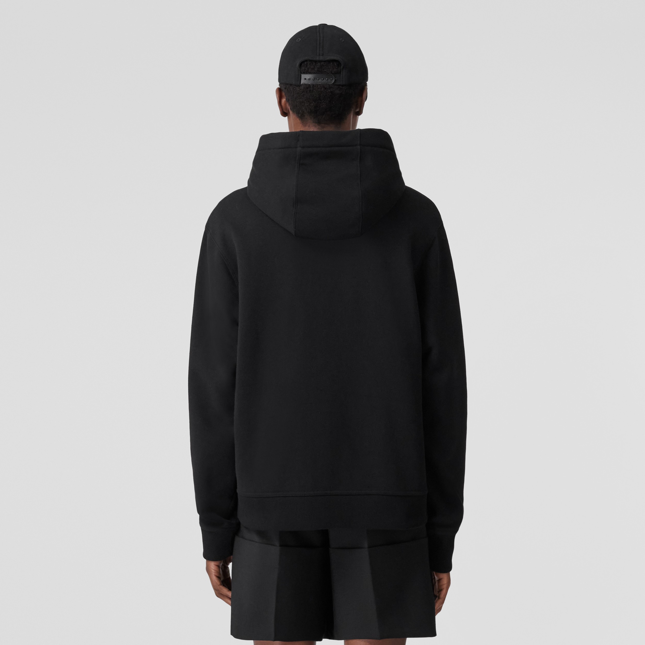 Logo Print Cotton Hoodie in Black - Women | Burberry® Official - 3