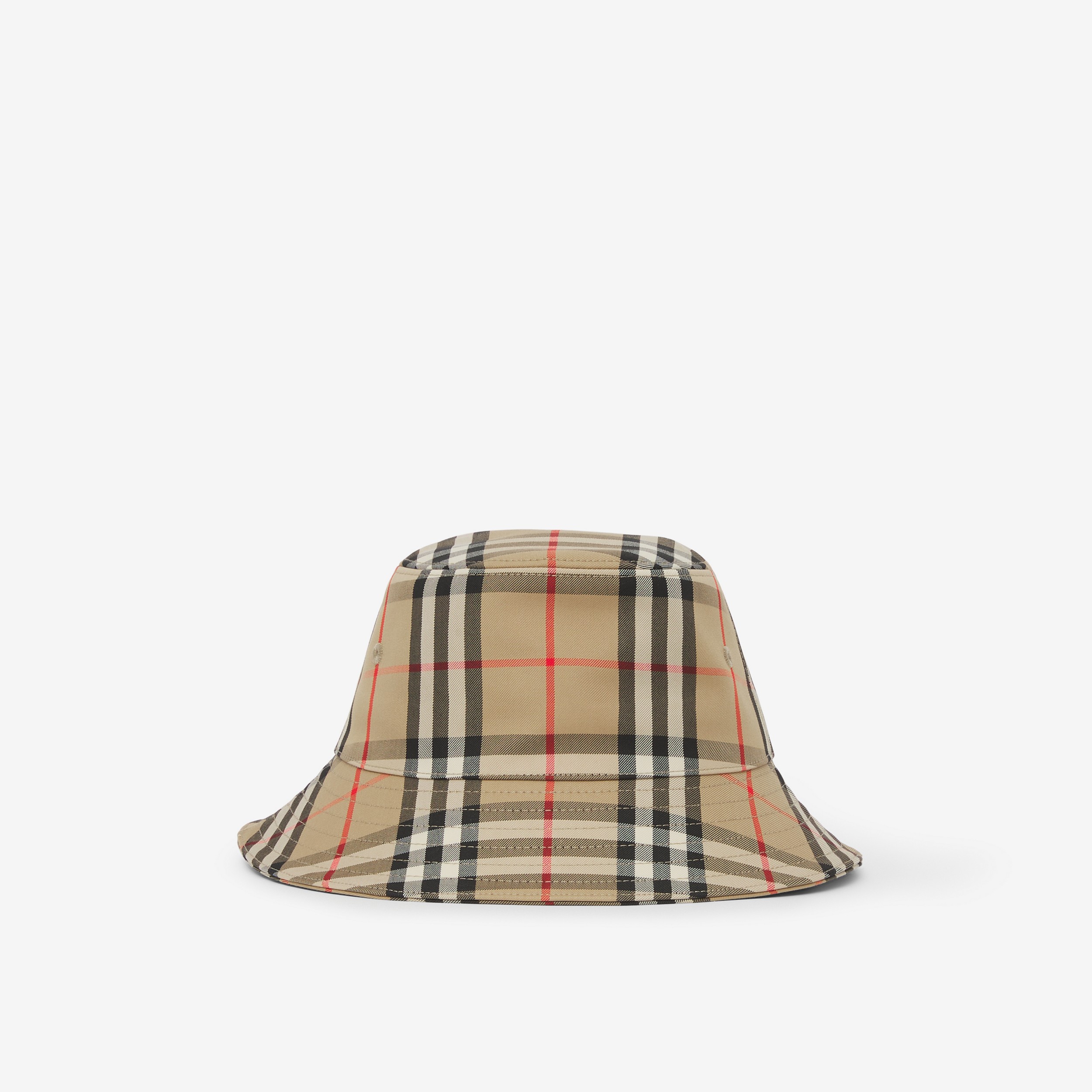 Sombrero de pesca en algodón técnico a cuadros Vintage Checks (Beige) - Niños | Burberry® oficial - 1