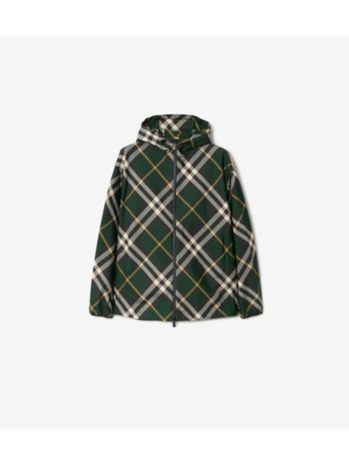 Shop Burberry Check Jacket In Ivy