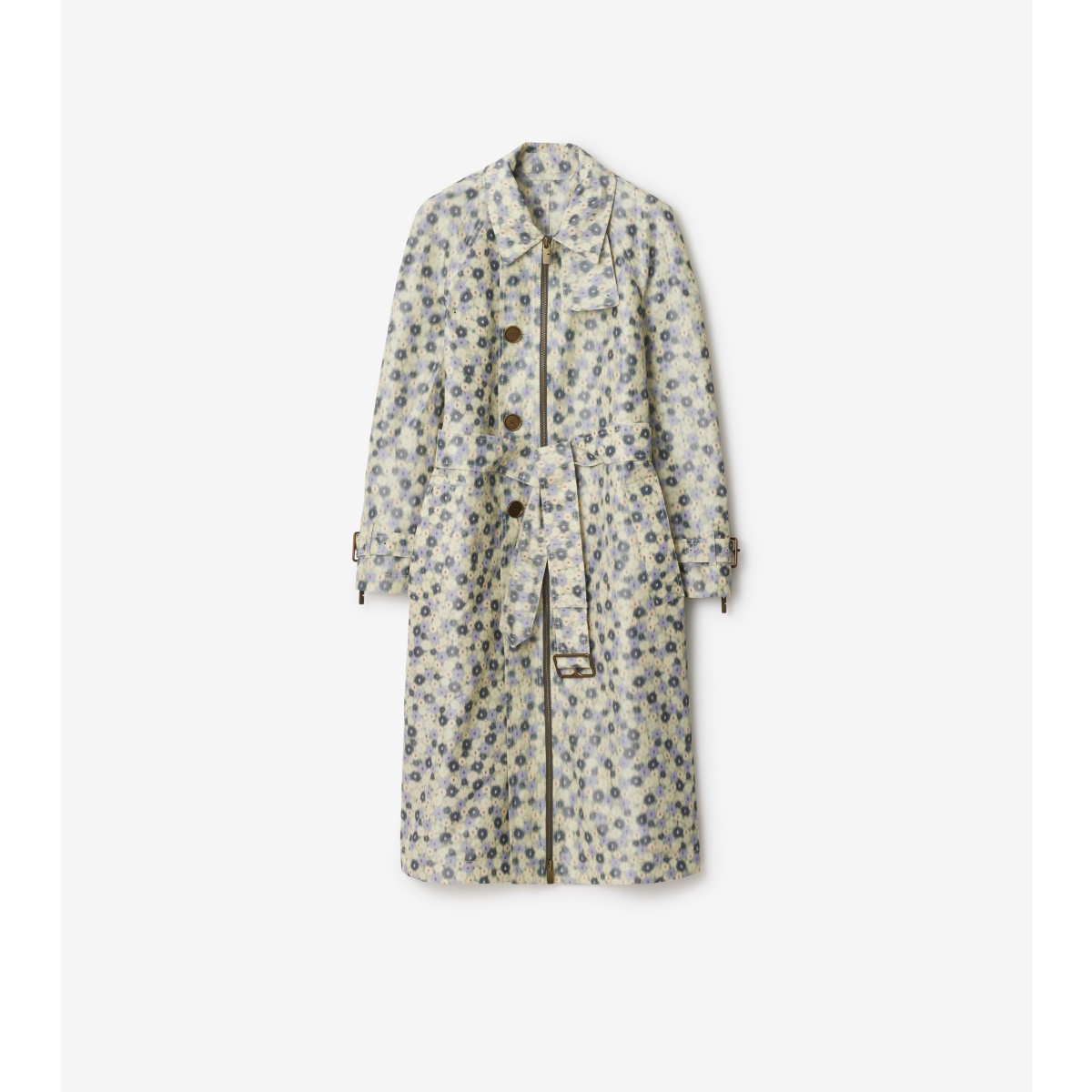 Shop Burberry Long Daisy Lightweight Zip Car Coat In Eccles