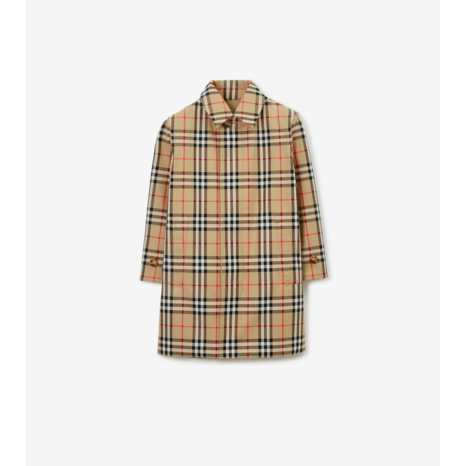 Reversible Check Gabardine Car Coat in Archive beige | Burberry