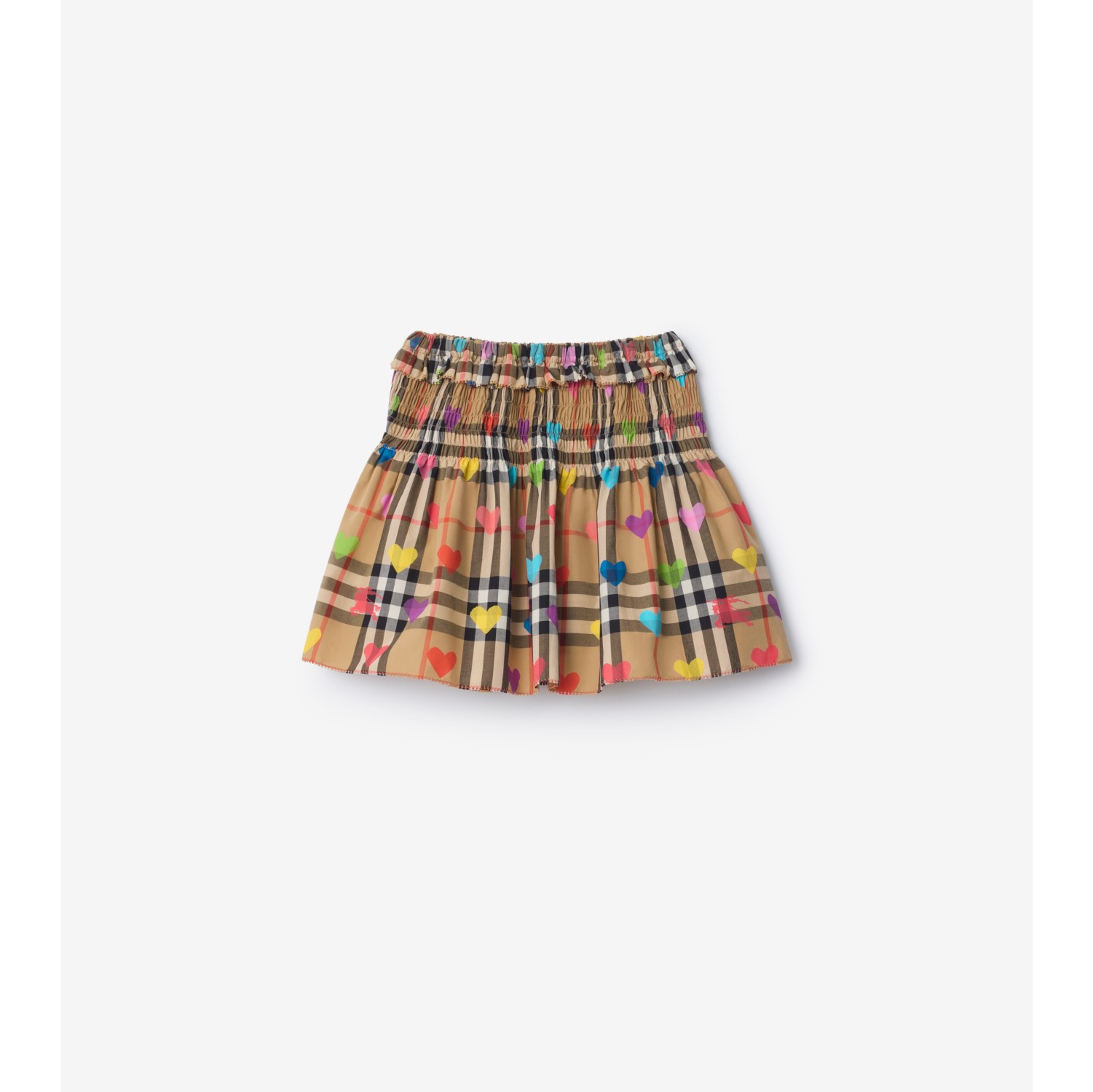 Heart Check Cotton Skirt