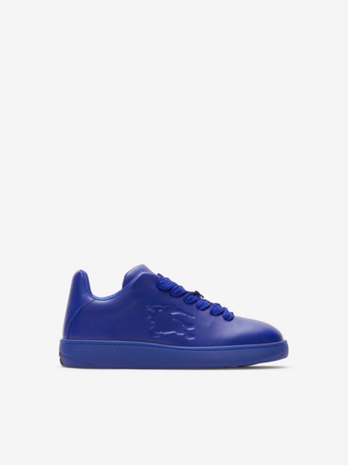 Shop Burberry Leather Box Sneakers In Knight