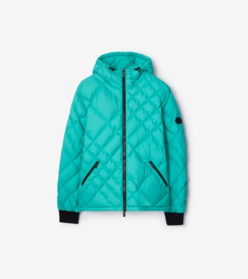 BURBERRY グリーン ナイロンジャケット 52 チェッカーテープ ナイロン フーデッドジャケット (リースグリーン