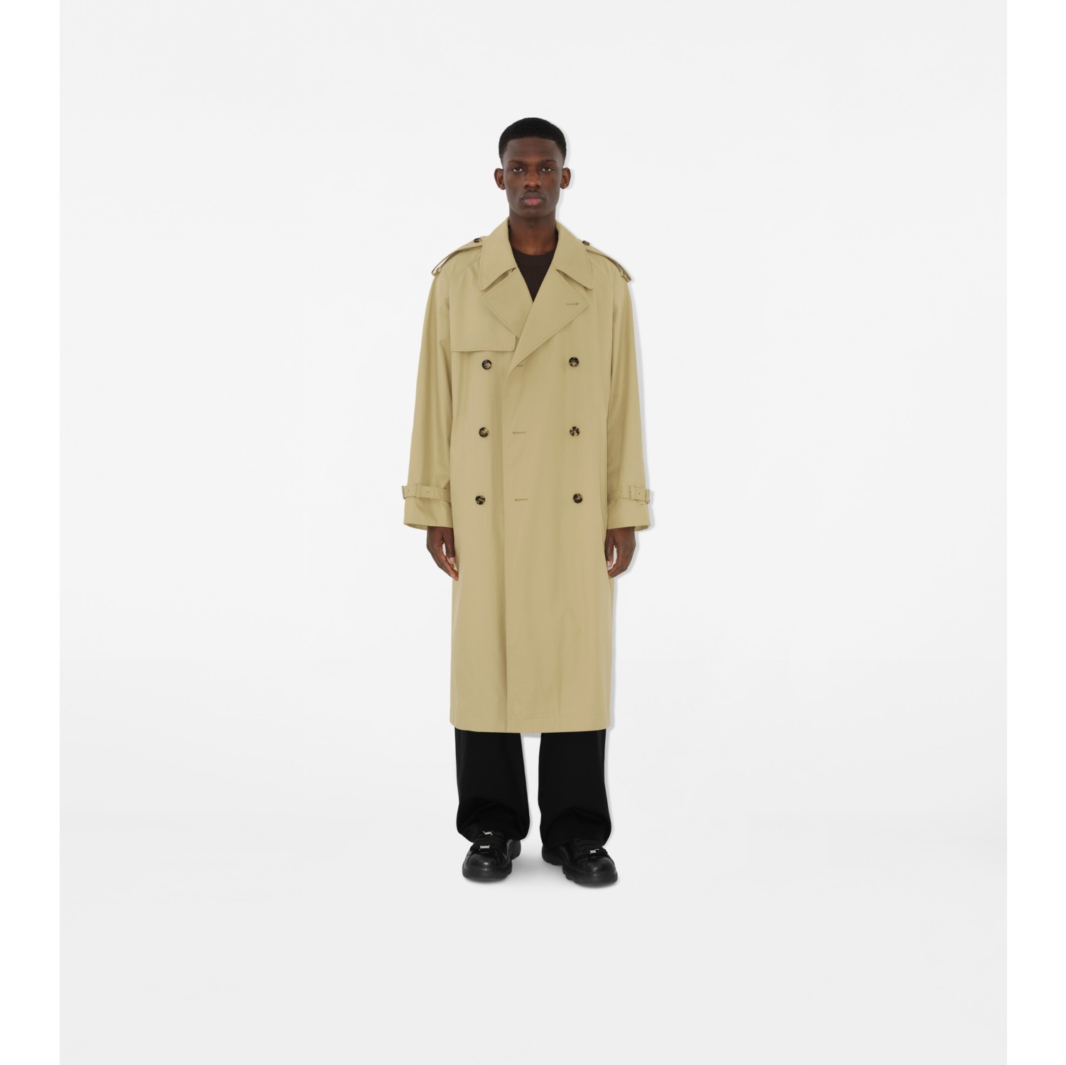 Long Gabardine Castleford Trench Coat in Hunter Men Cotton Burberry Official