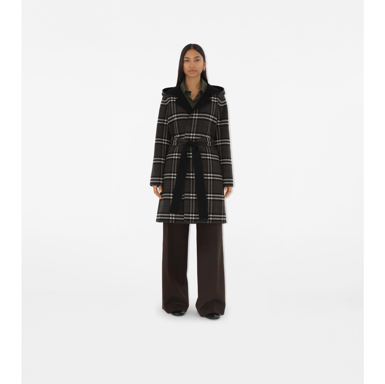 Mid-length Reversible Wool Car Coat