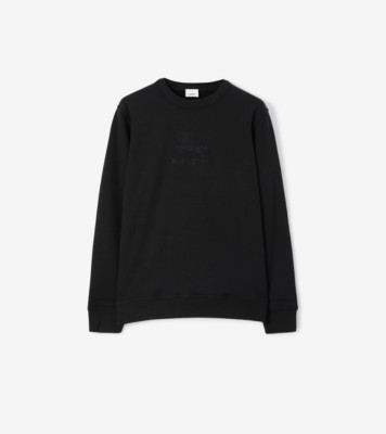 Burberry logo-embroidered wool jumper - Black