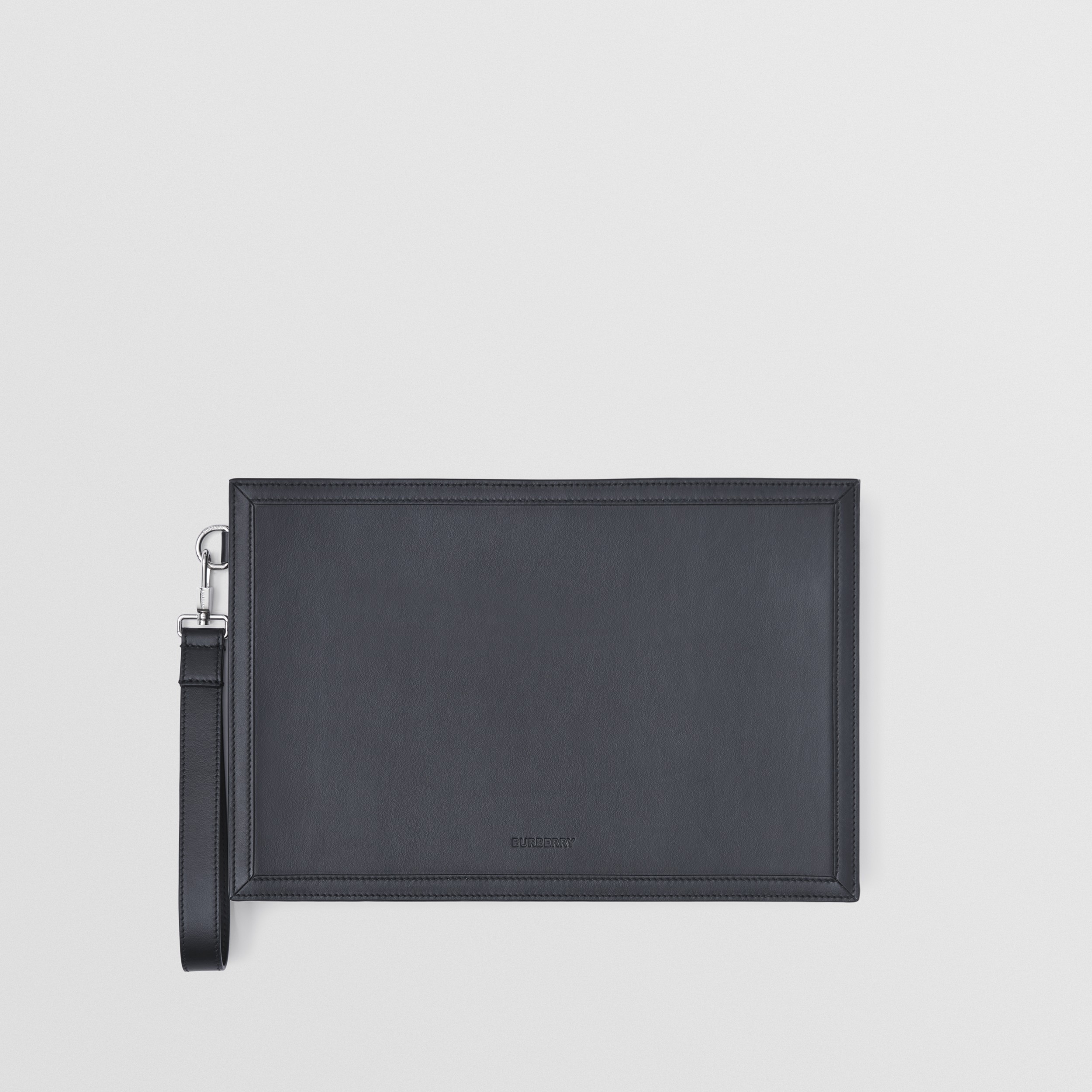Pochette zippée en cuir avec logo (Noir) - Homme | Site officiel Burberry® - 4