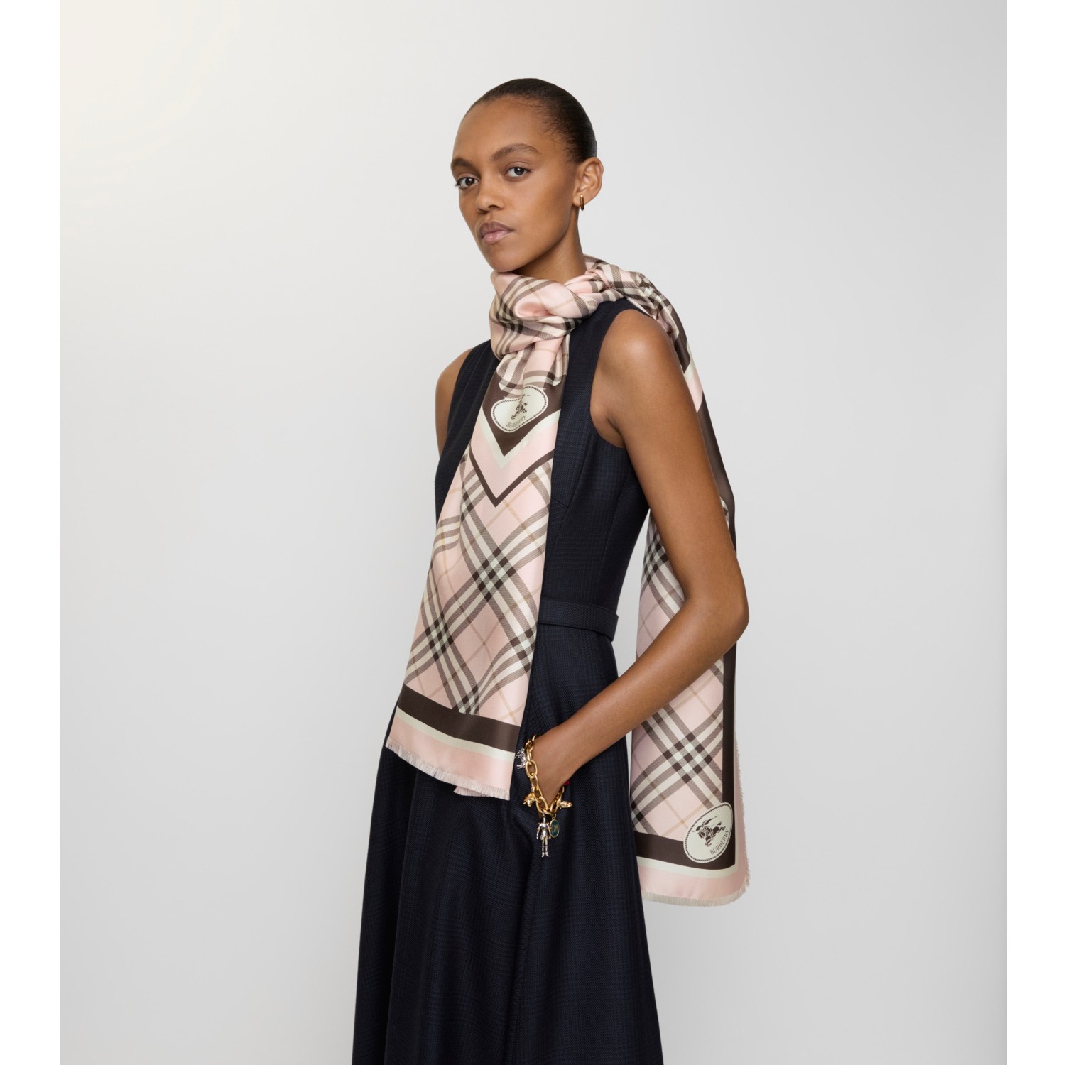 Foulard en soie Check Knight