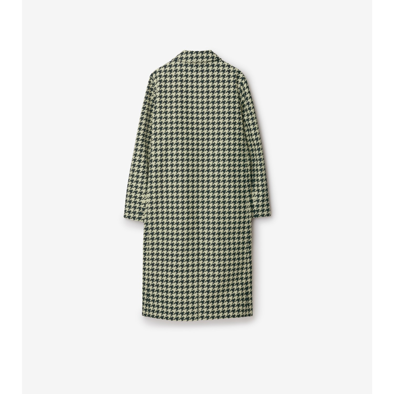 Long Houndstooth Car Coat in Ivy - Men | Burberry® Official