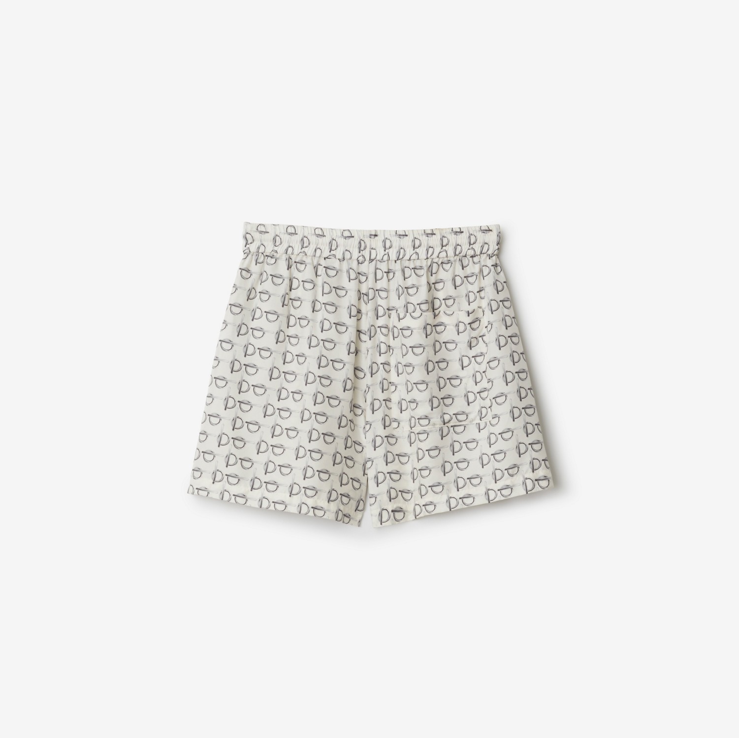 Pantalones cortos en seda con letras B