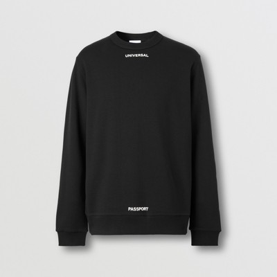 スローガンプリント コットンスウェットシャツ (ブラック) - メンズ | Burberry®公式サイト