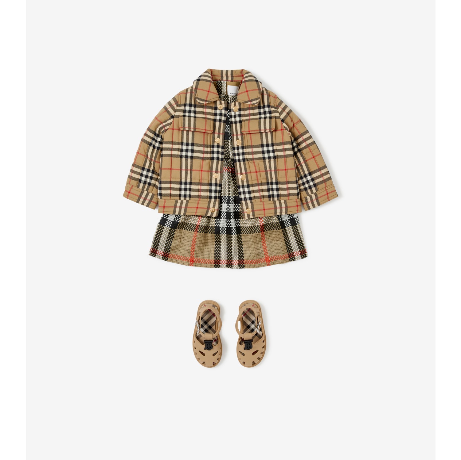 チェック ナイロン キルティングジャケット (アーカイブベージュ) - チルドレンズ | Burberry®公式サイト