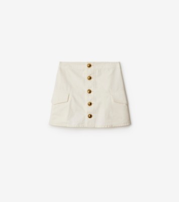 Cotton Mini Skirt in Off white - Women | Burberry® Official