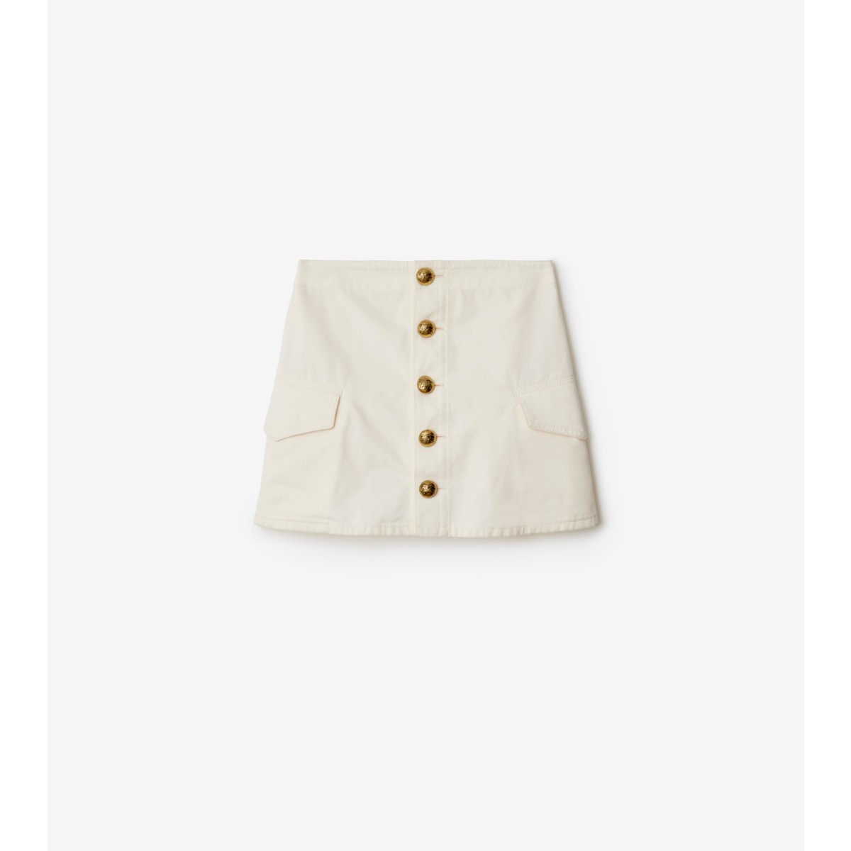 Burberry Mini Cotton Skirt In Off White