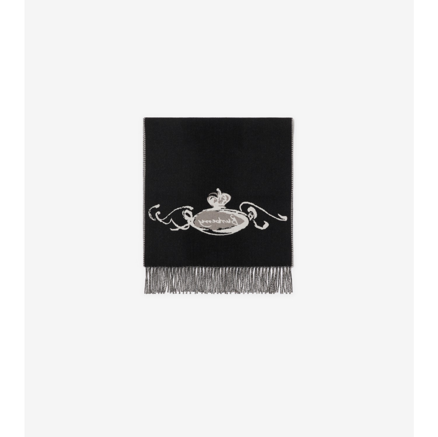 Castle Cashmere Scarf in Monochrome | Burberry® Official