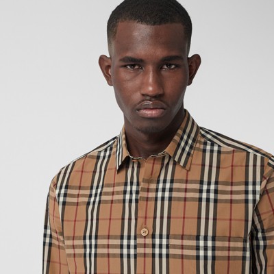 burberry vintage check cotton poplin shirt