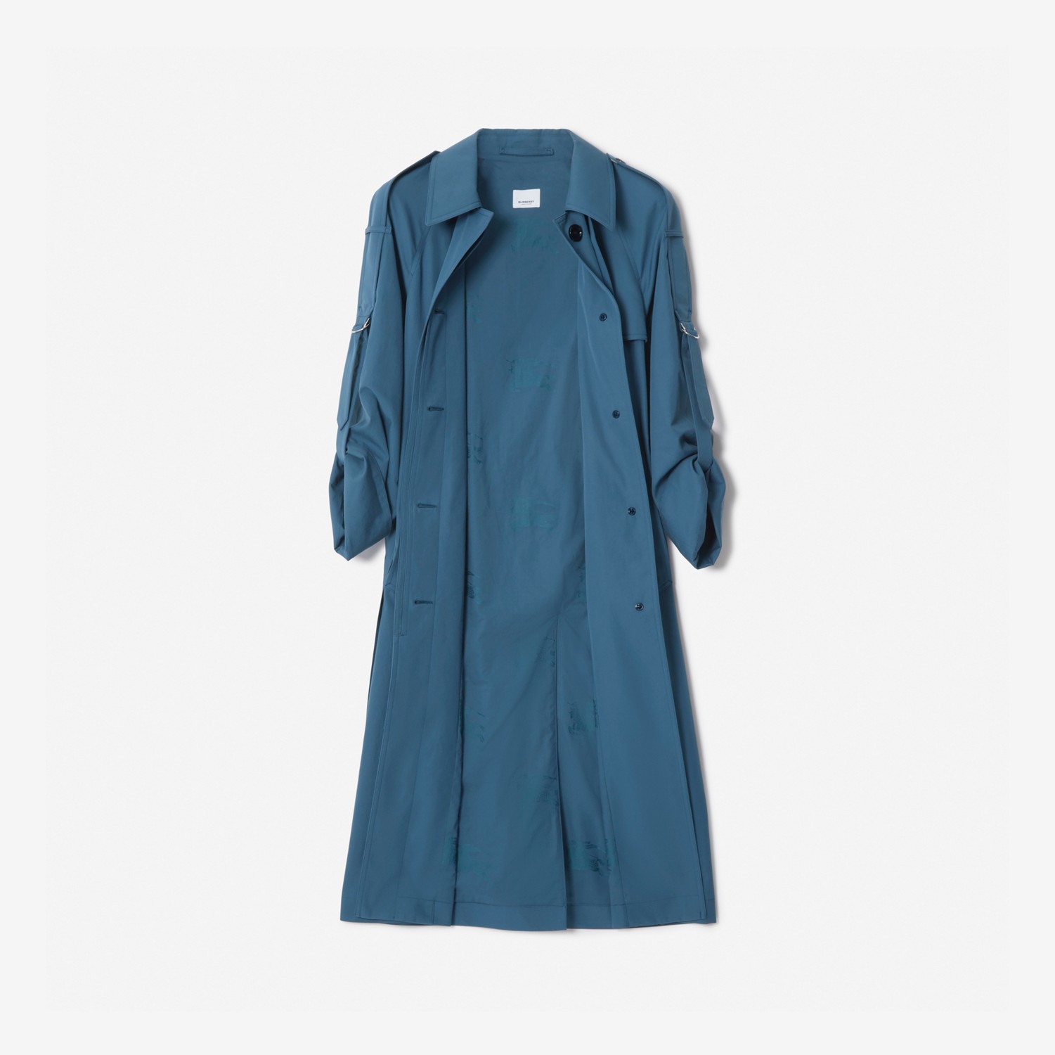 D-ring Detail Tropical Gabardine Trench Coat in Muted Navy - Women | Burberry® Official