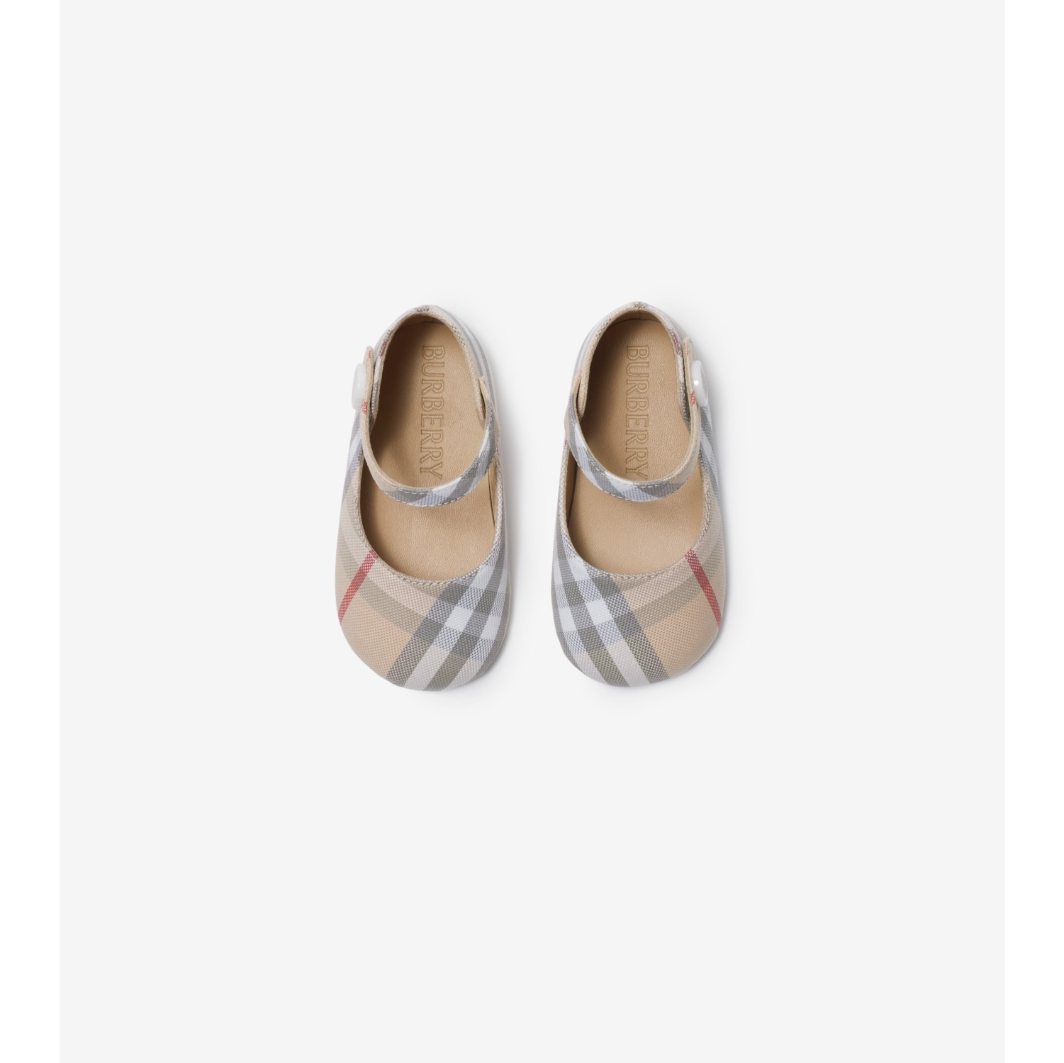 Check Cotton Mary Jane Flats