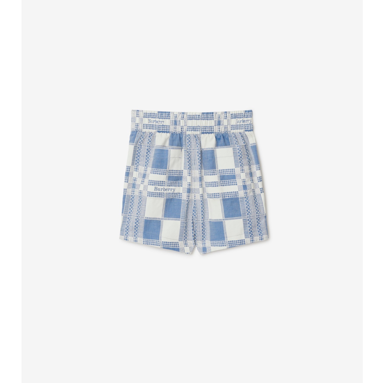 Check Cotton Shorts in Pale blue | Burberry® Official