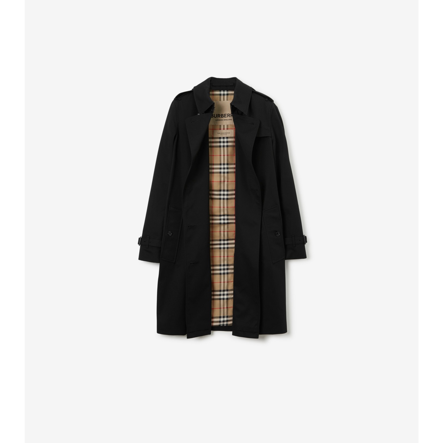 Mid-length Kensington Heritage Trench Coat in Black - Women, Cotton  Gabardine | Burberry® Official