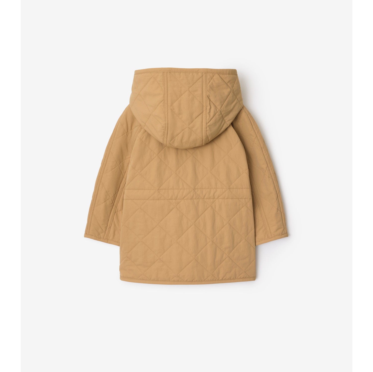 Quilted Nylon Hooded Coat