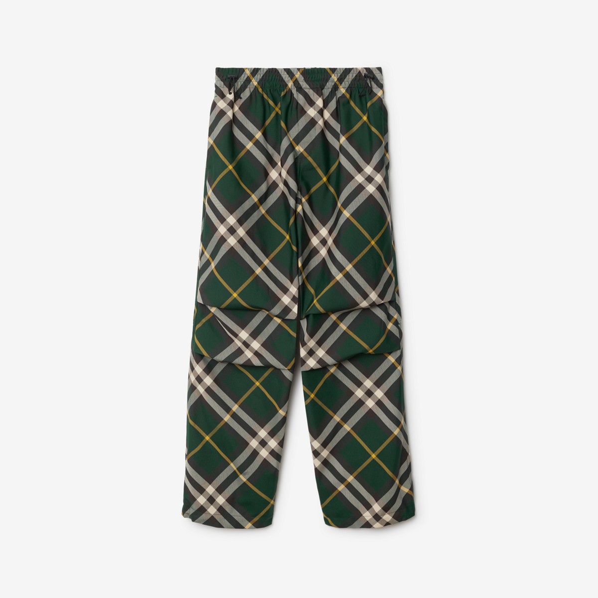 Shop Burberry Check Trousers In Ivy