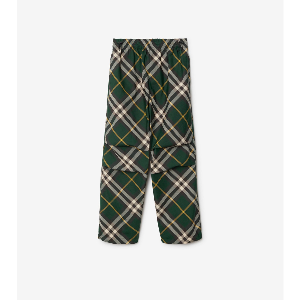 Shop Burberry Check Trousers In Ivy