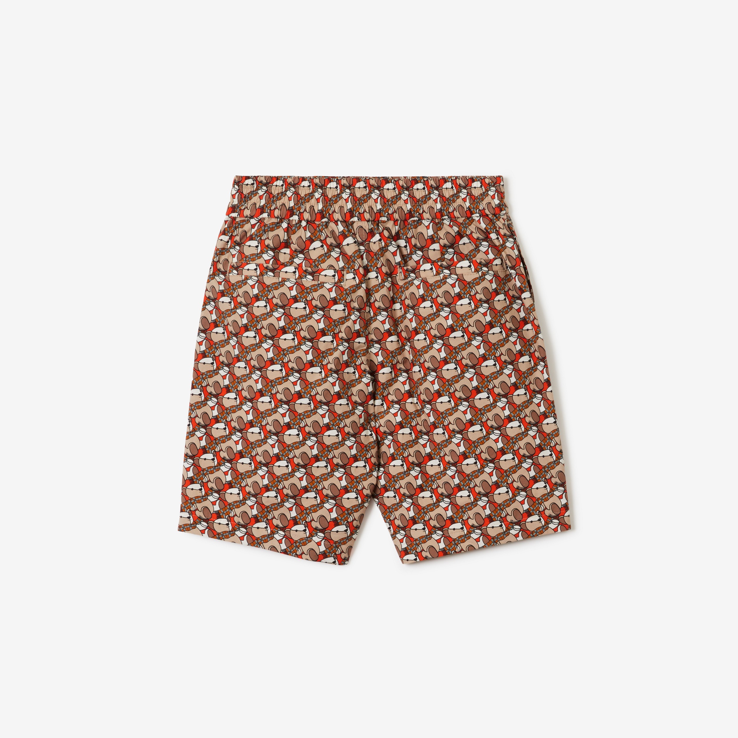 Thomas Bear Print Cotton Shorts in Scarlet Orange | Burberry® Official - 2