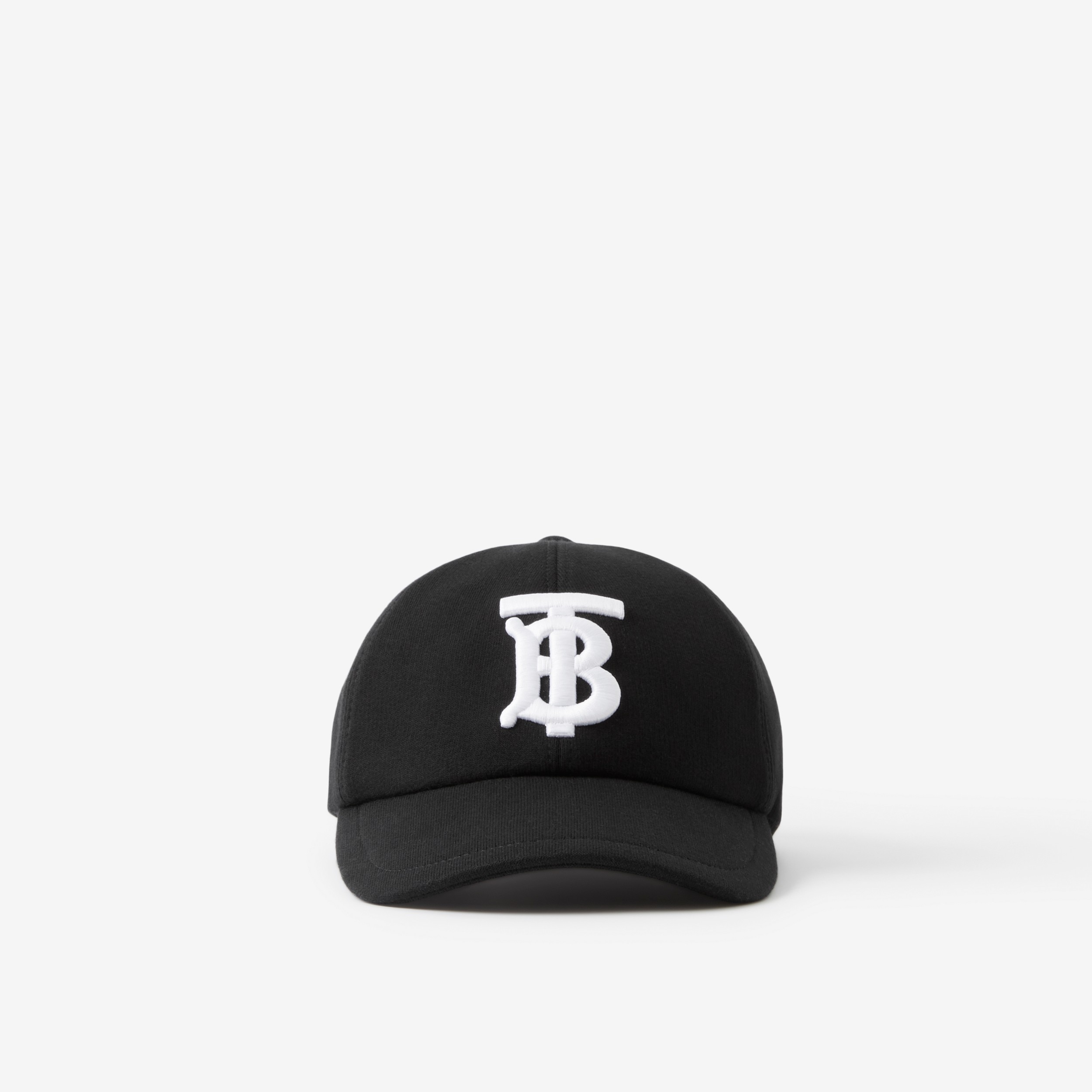 Gorra de béisbol en tejido jersey de algodón con motivo de monograma (Negro) | Burberry® oficial - 1