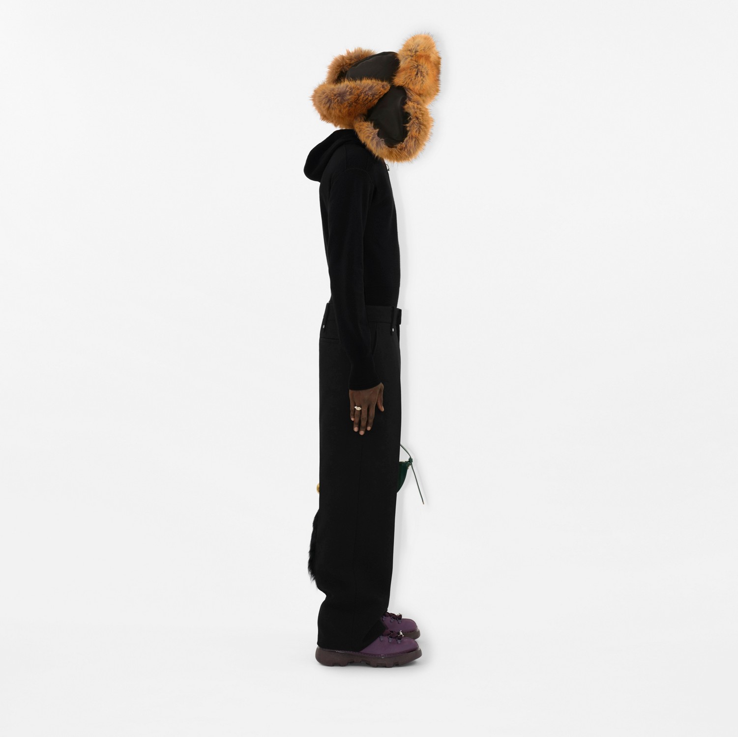 Wool Half-zip Hoodie in Black - Men | Burberry® Official