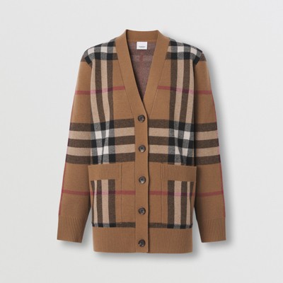 burberry check cardigan