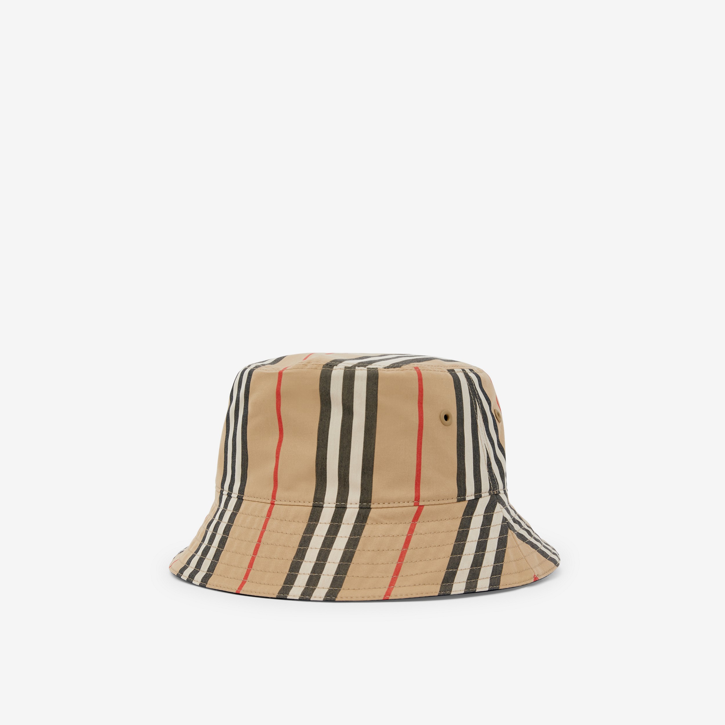 Reversible Icon Stripe Cotton Bucket Hat in Archive Beige/black | Burberry® Official - 2
