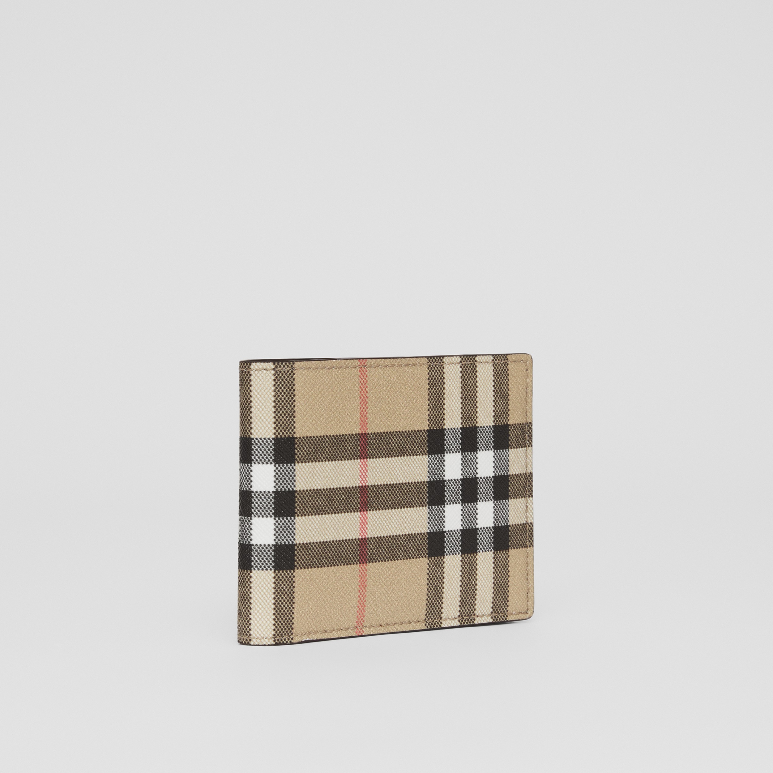 Vintage Check and Leather Slim Bifold Wallet in Archive Beige - Men | Burberry® Official - 4