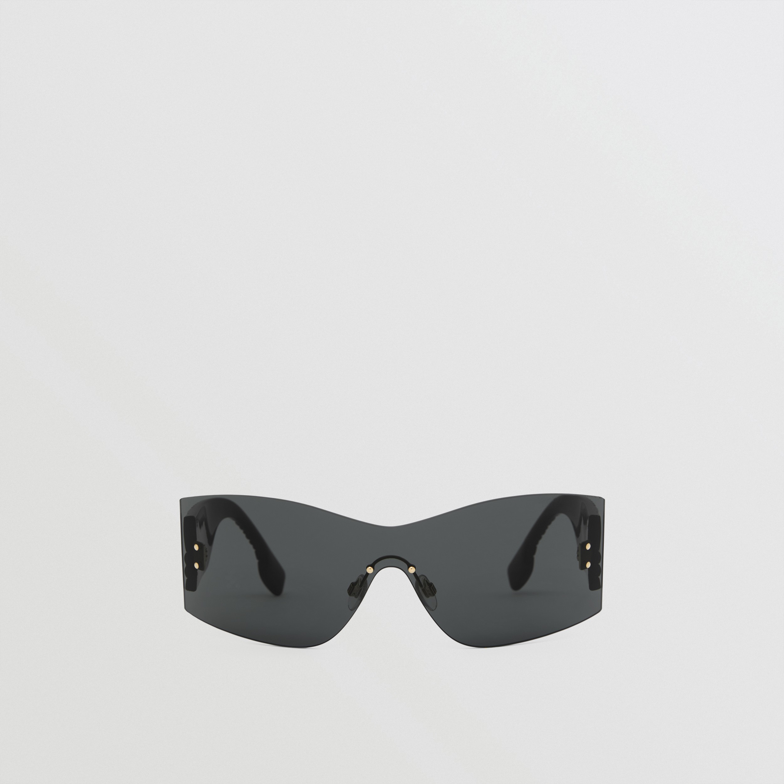 Rechteckige Shield-Sonnenbrille „Lola“ mit Monogrammmotiv (Schwarz/dunkelgrau) - Damen | Burberry® - 1