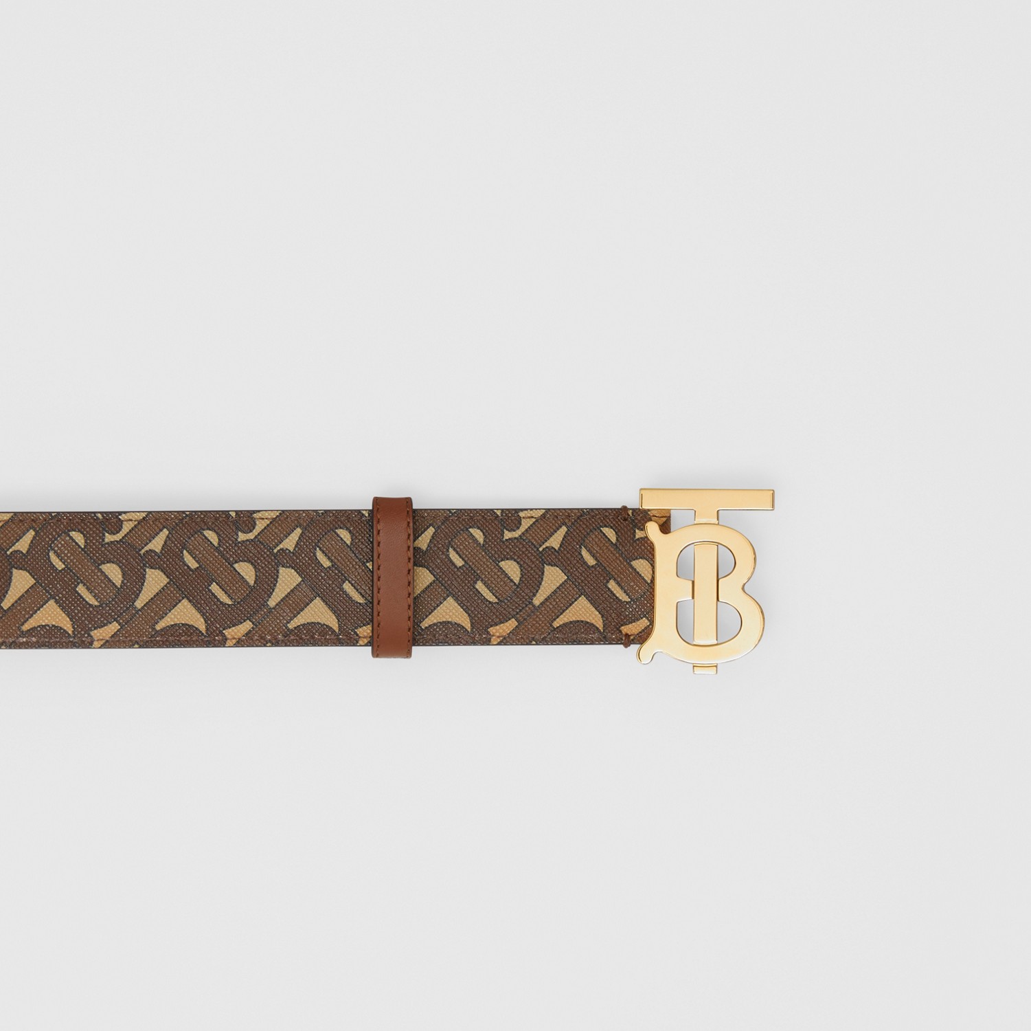 Monogram Stripe E-canvas and Leather Belt