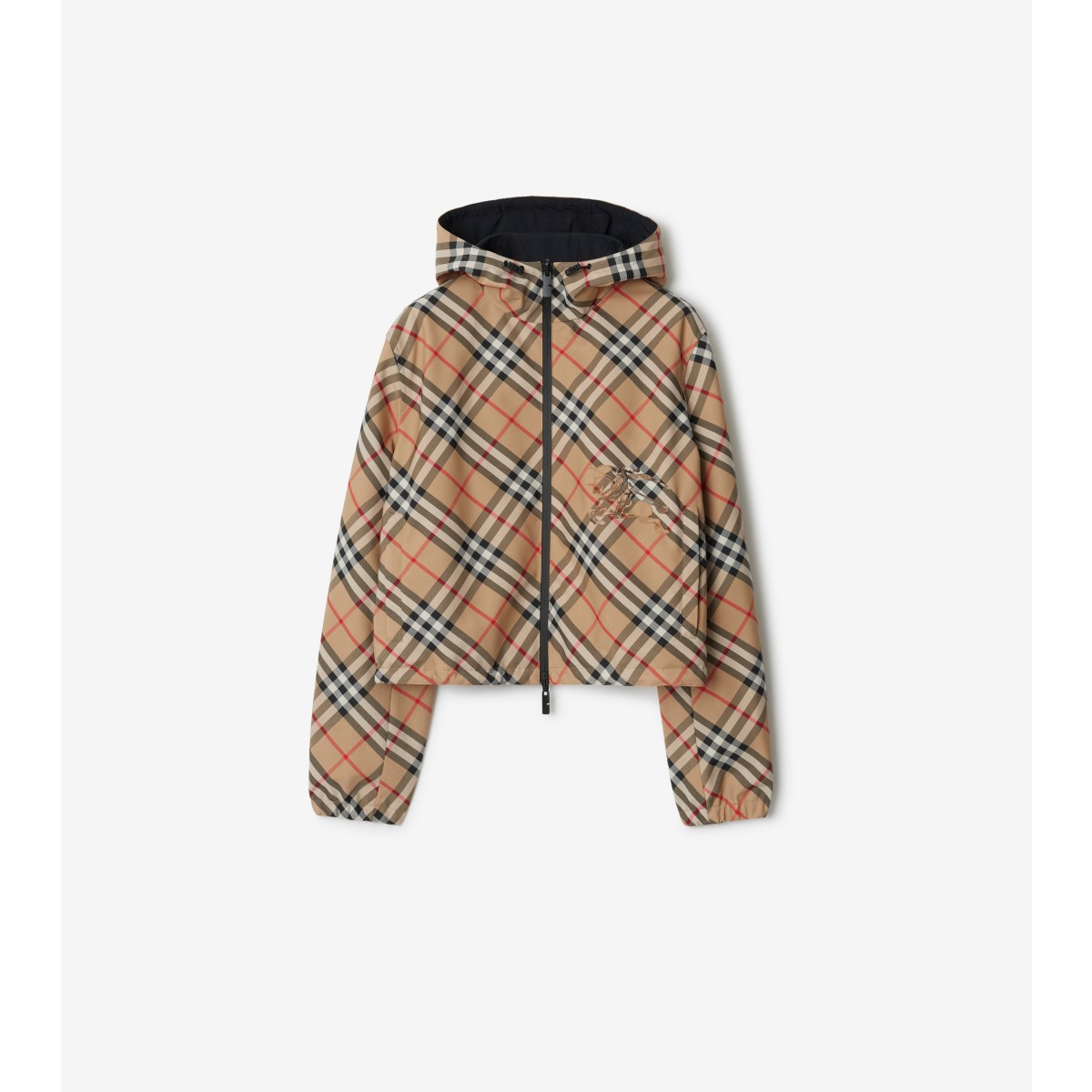  Check Cropped Reversible Jacket