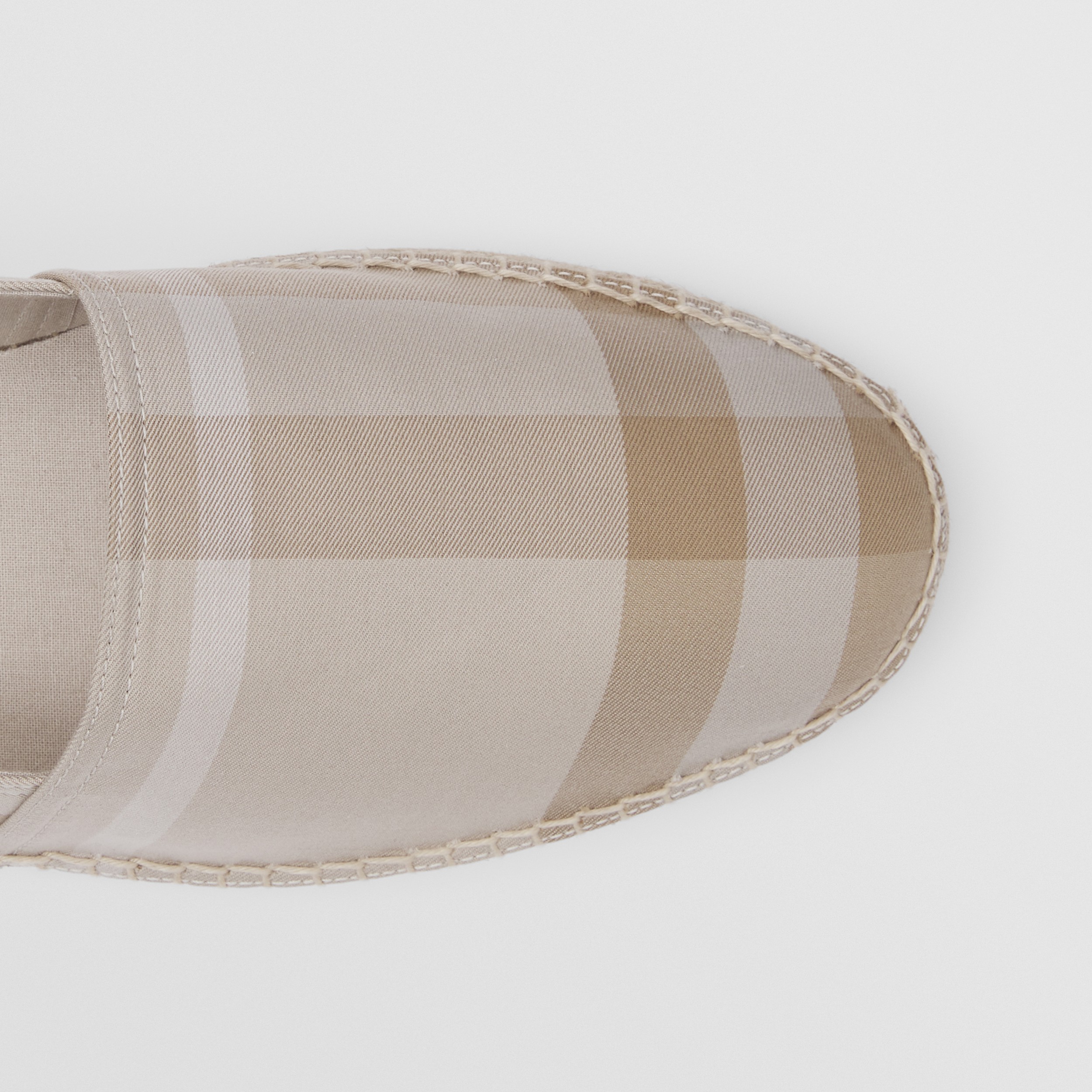 Check Cotton and Leather Espadrilles in Soft Fawn - Men | Burberry® Official - 2