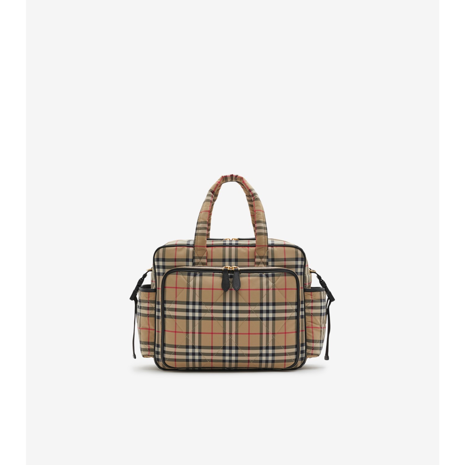 Burberry Vintage Check & Leather Diaper Bag w/ Changing Pad