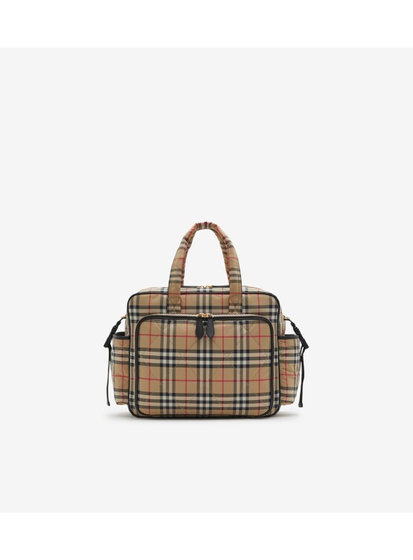 Burberry Mason Diaper Bag in Black & Beige