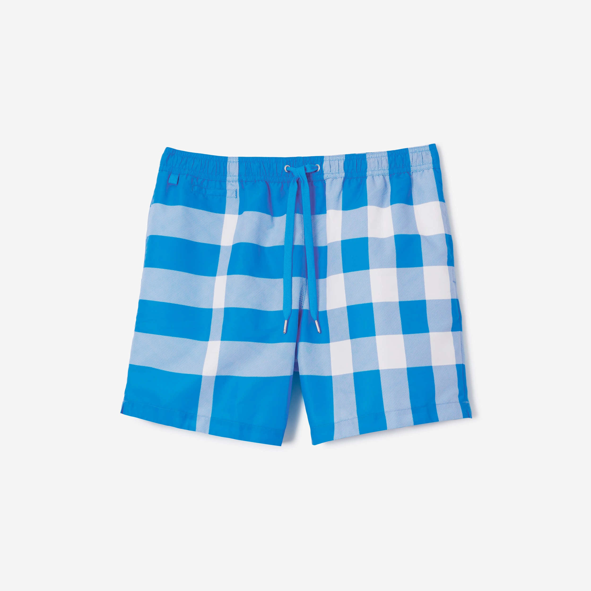 Exaggerated Check Drawcord Swim Shorts in Vivid Blue - Men | Burberry® Official - 1