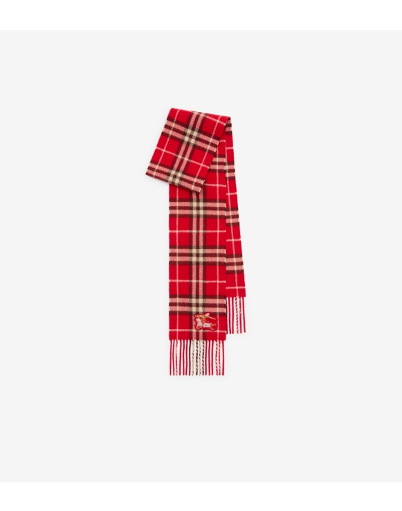 Narrow Check Cashmere Scarf