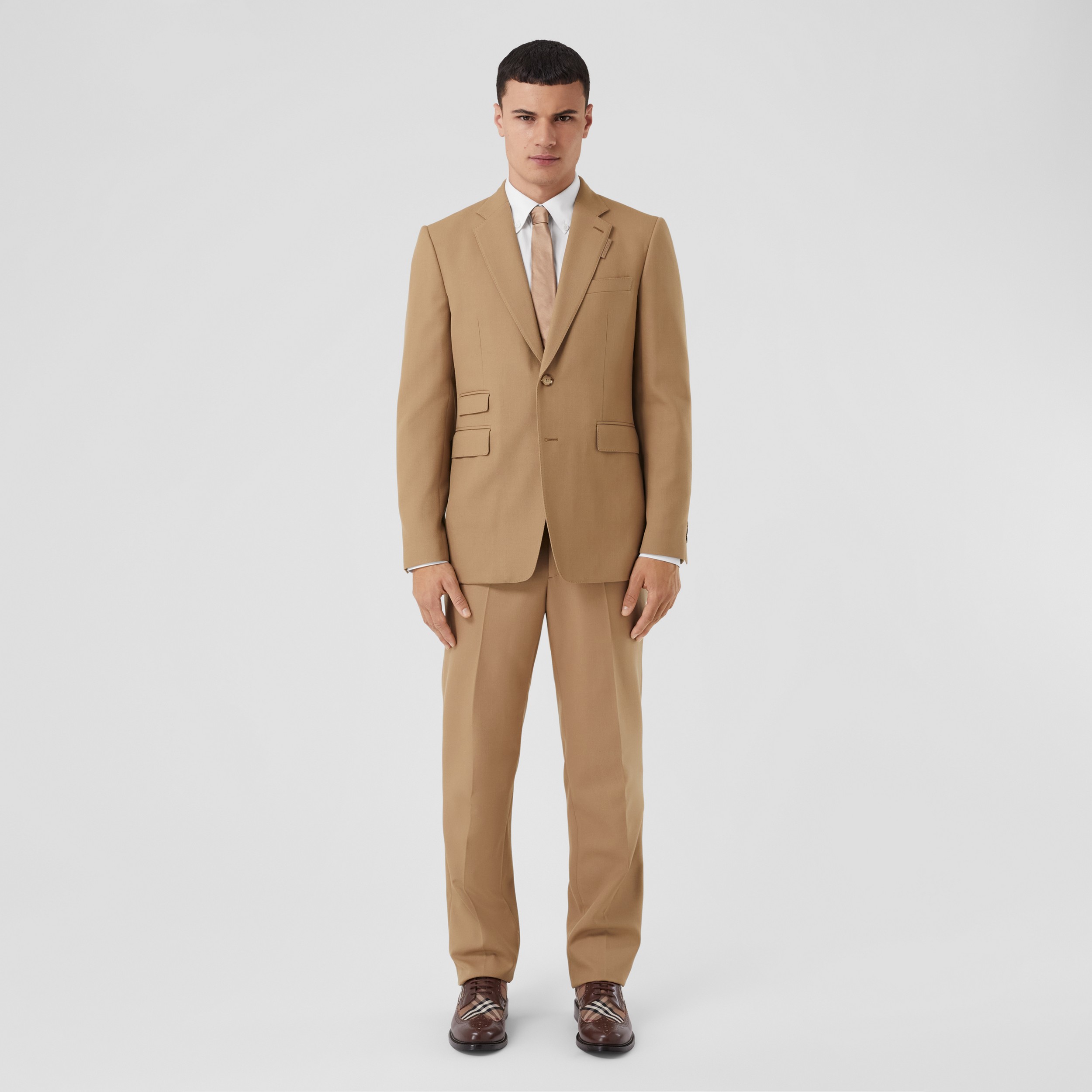 Classic Fit Wool Mohair Tailored Jacket in Camel - Men | Burberry® Official - 1