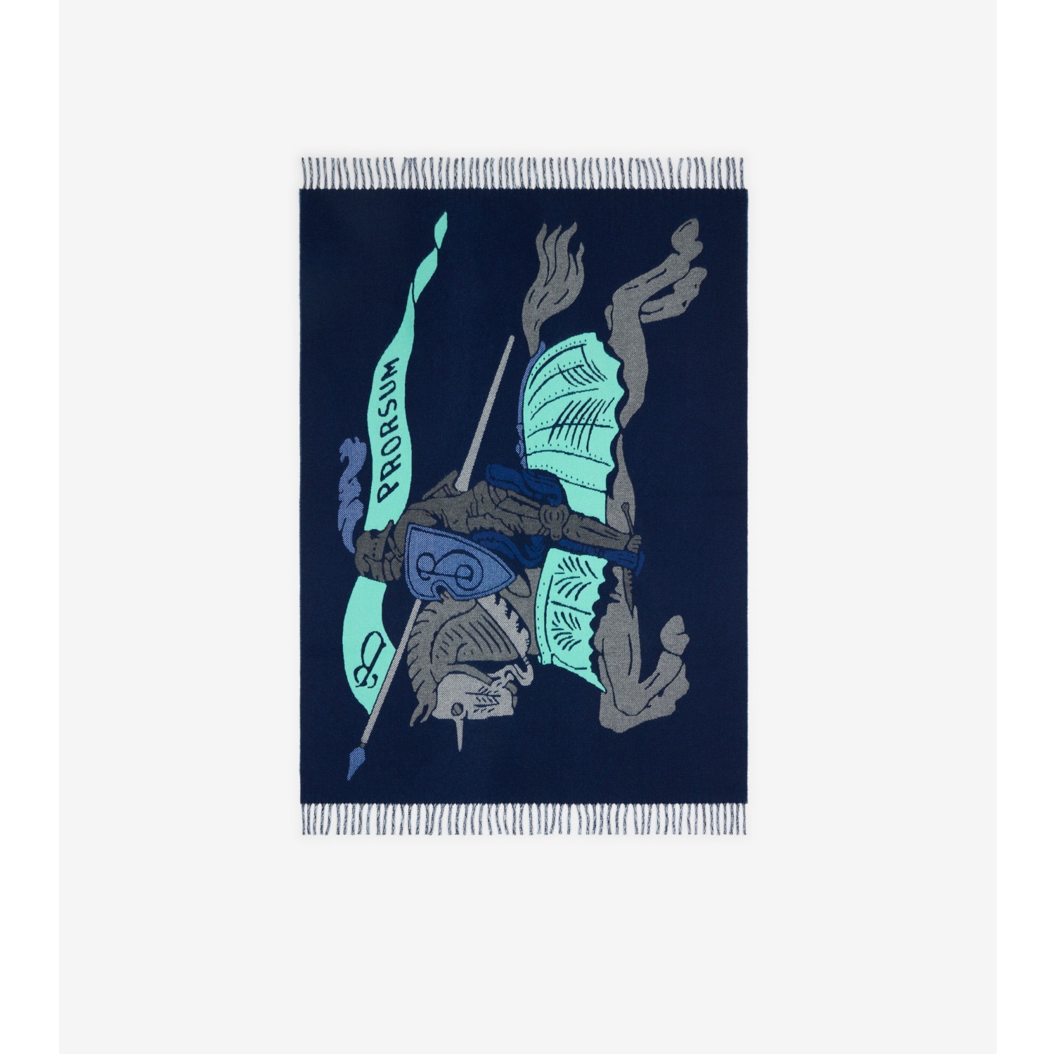 EKD Wool Cashmere Blanket in Damson blue | Burberry® Official