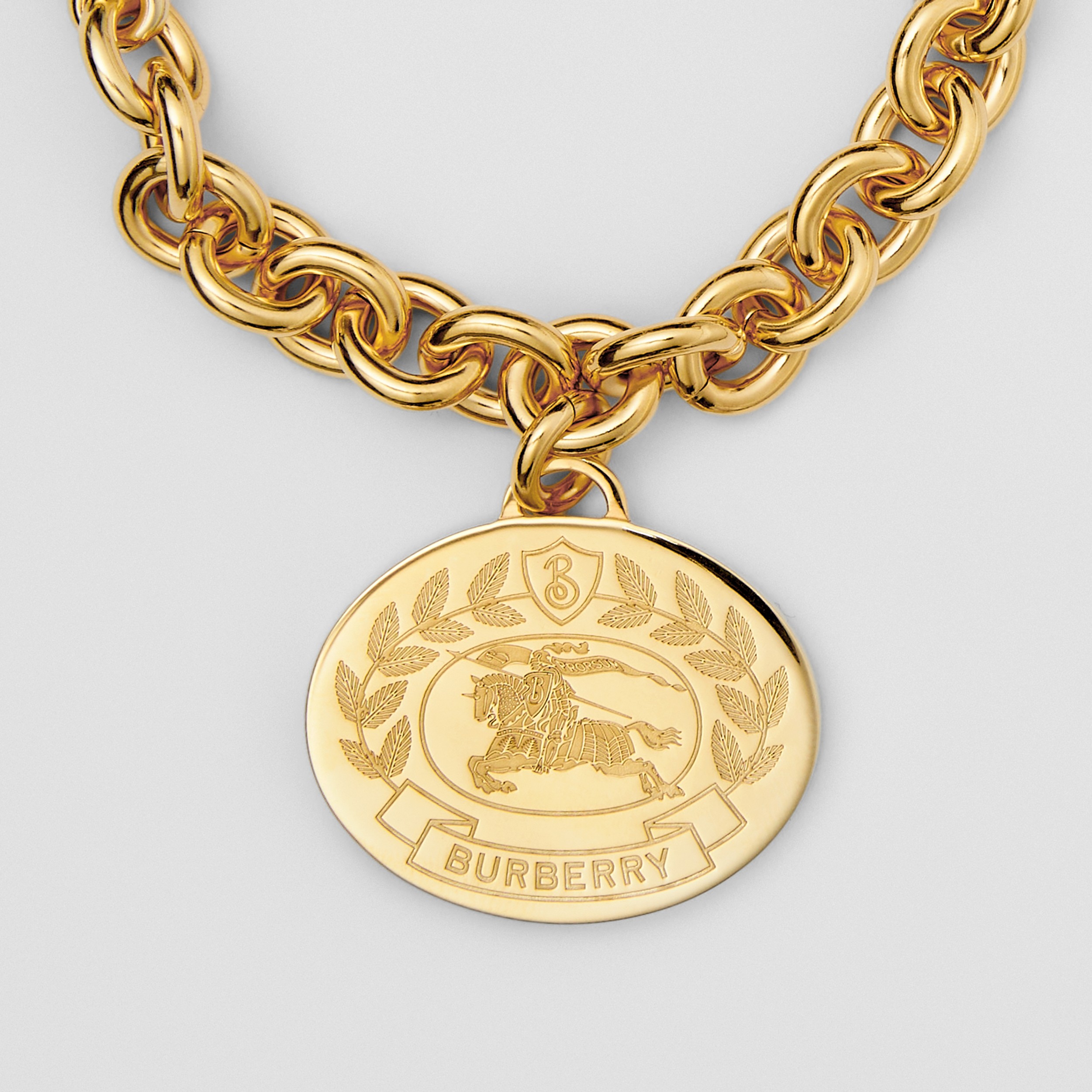 Engraved EKD Gold-plated Chain-link Bracelet in Light - Women | Burberry® Official - 2