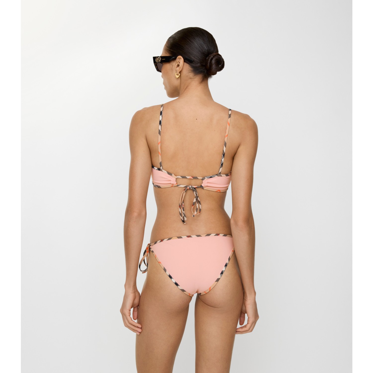 Check Trim Bikini Briefs in Begonia pink - Women, Wool | Burberry® Official
