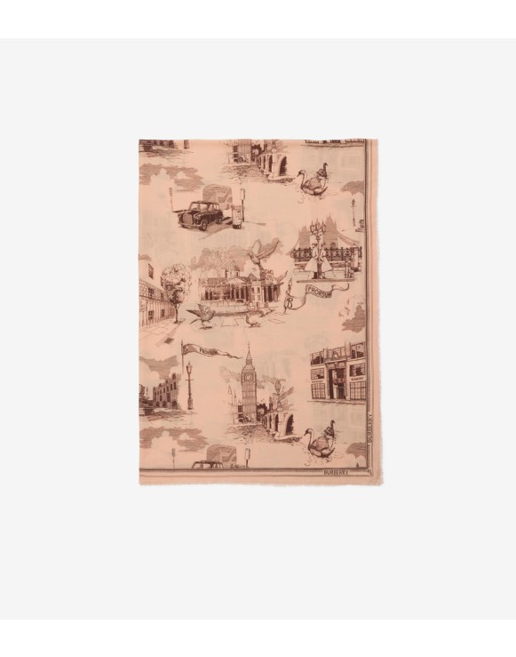 London Landmarks Wool Silk Scarf