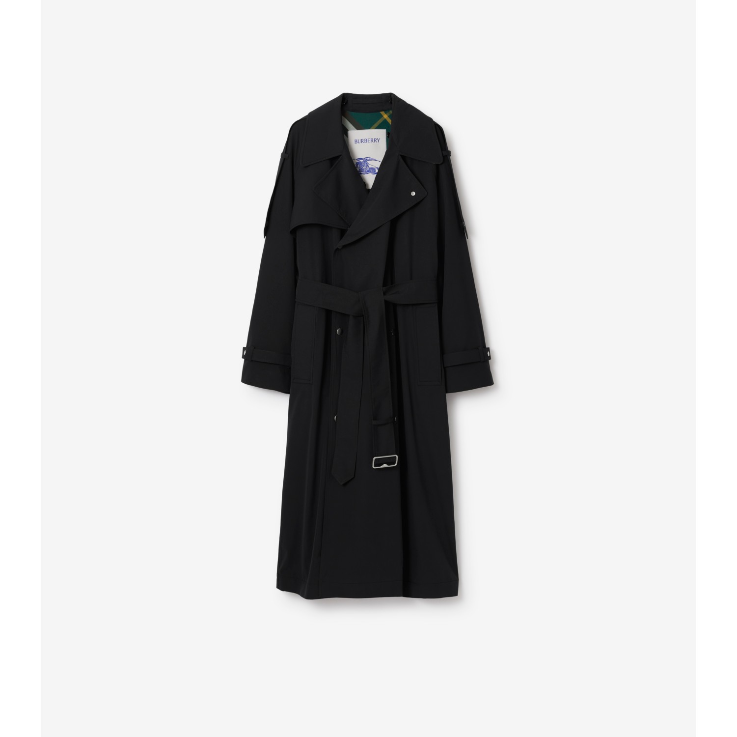 Long Kennington Trench Coat in Black - Women, Cotton Gabardine, Faux Fur |  Burberry® Official