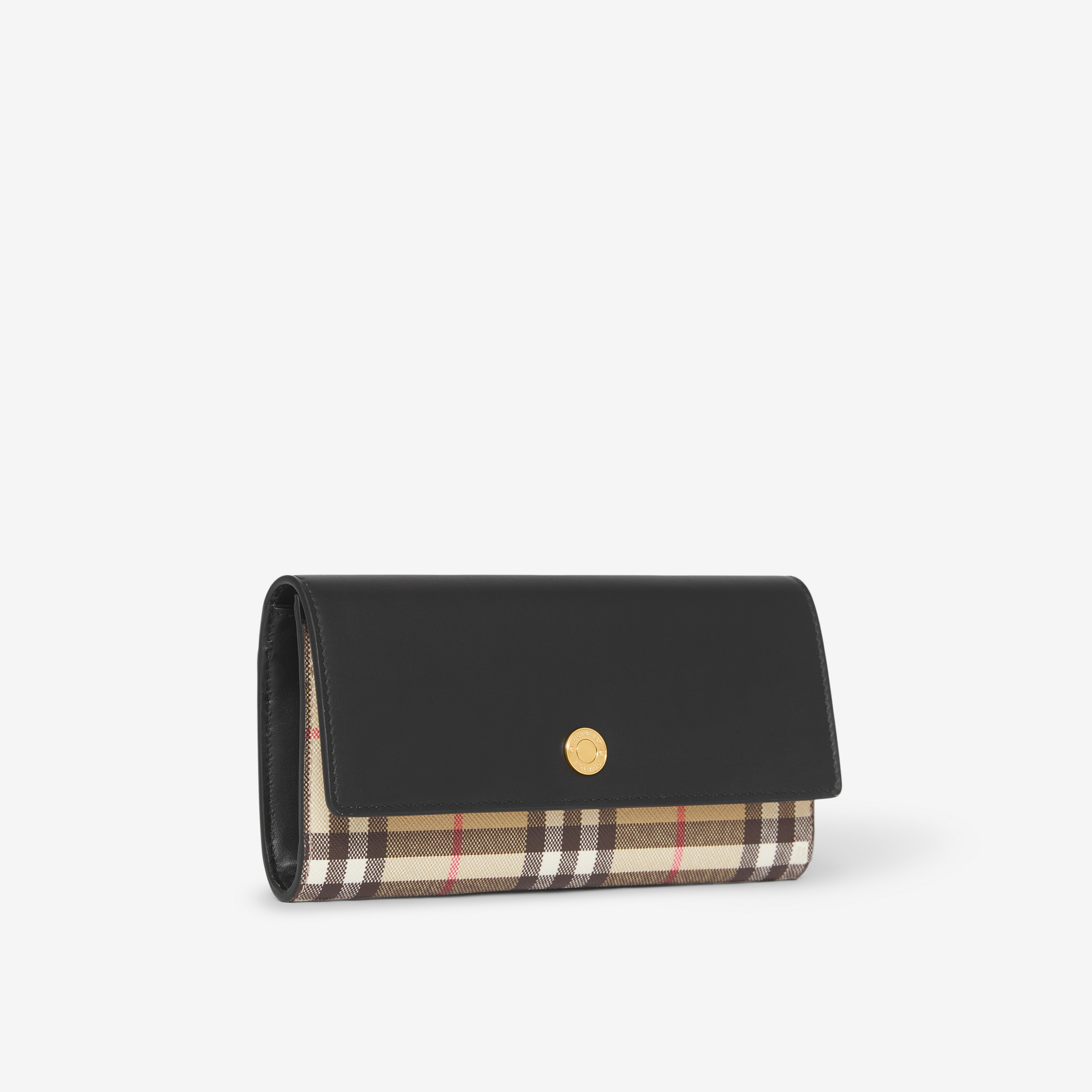 Vintage Check and Leather Continental Wallet in Black - Women | Burberry® Official - 2