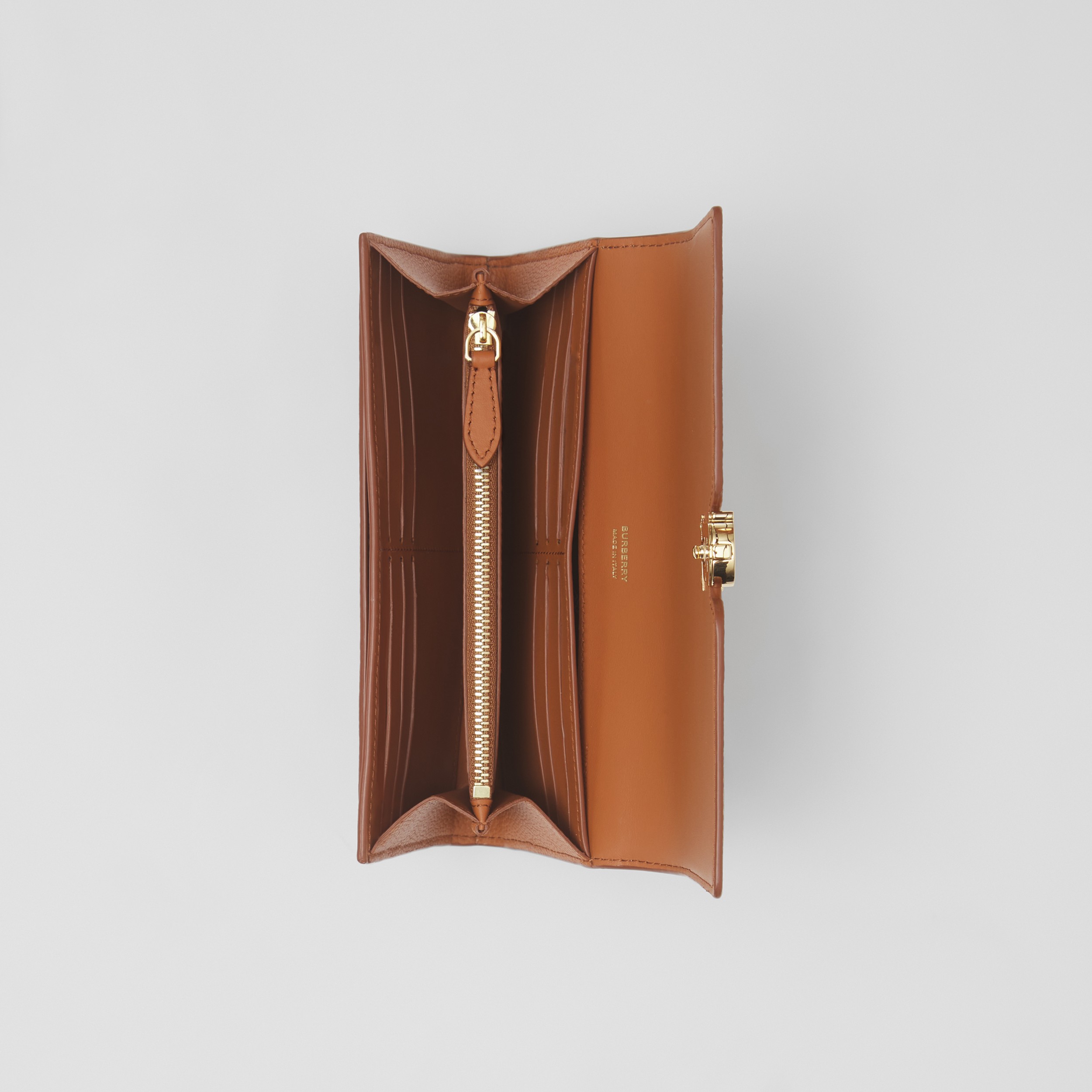 Brieftasche aus genarbtem Leder mit Monogrammmotiv (Warmes Rotbraun) - Damen | Burberry® - 4